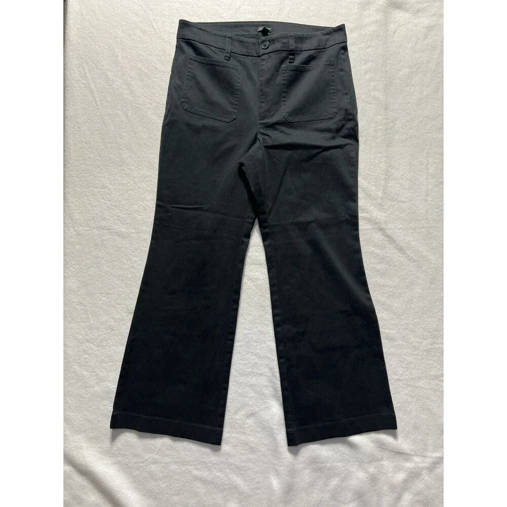 J.Crew Charley kickout cropped pant in chino Womens Black Wide-Leg CN590 Size 28